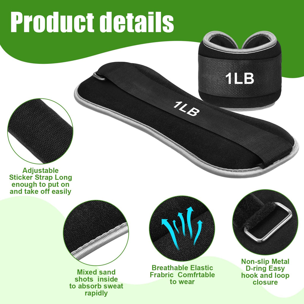 4 Pairs Adjustable Ankle Leg Weights Set L718132