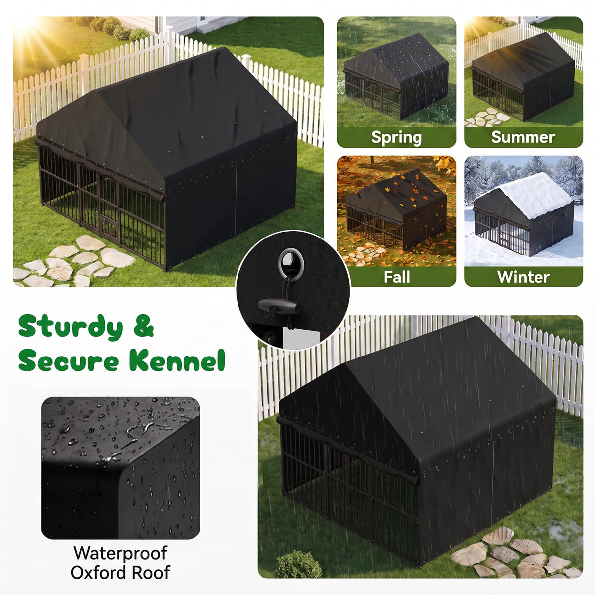 10x20 FT Heavy Duty Outdoor Dog Kennel with Roof E60457