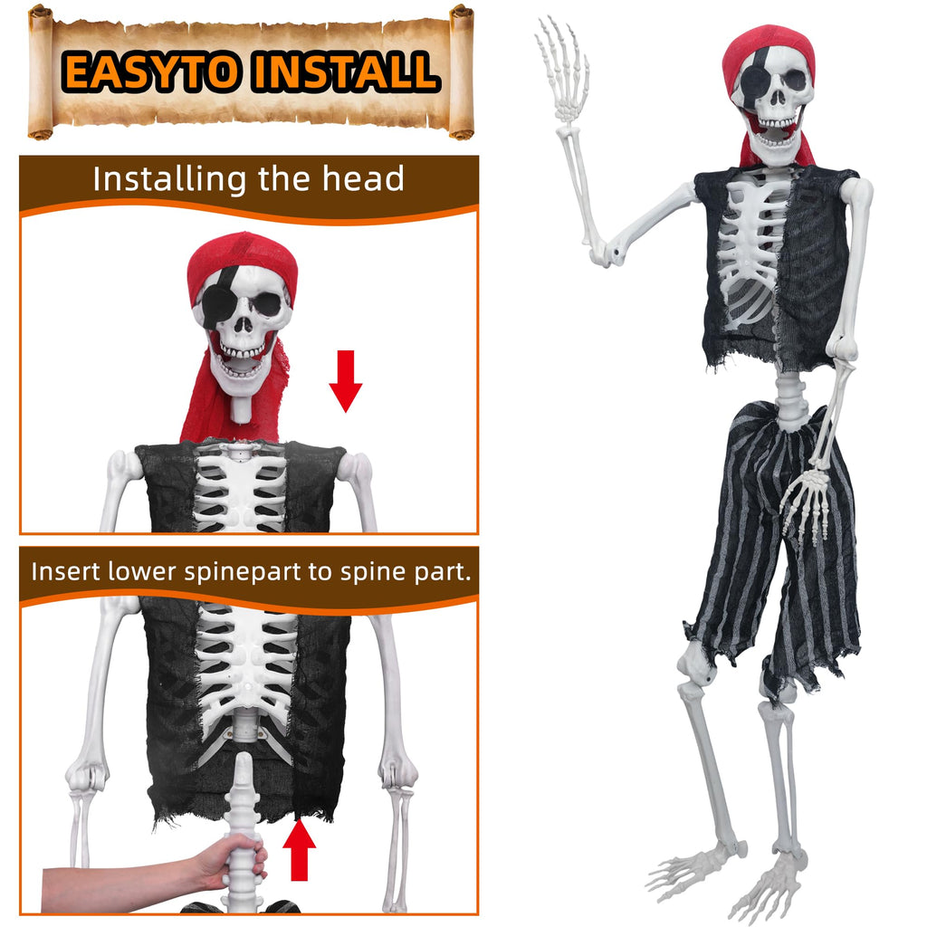 5.4ft Posable Life Size Skeleton with Movable Joints U872350