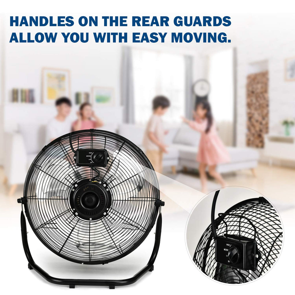 20 Inch 3-Speed High Velocity Metal Industrial Floor Fan I8624