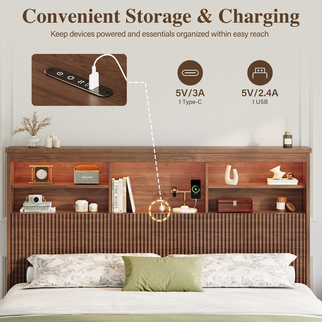 King Size Bed Frame with 4 Storage Drawers V574002
