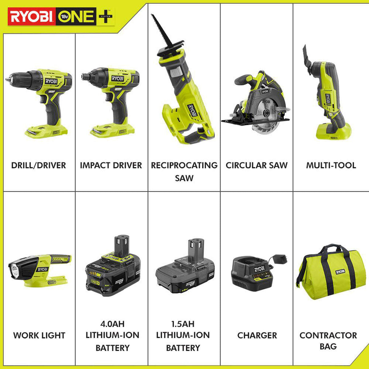 18V Lithium Ion 6 Tool Combo Kit M550