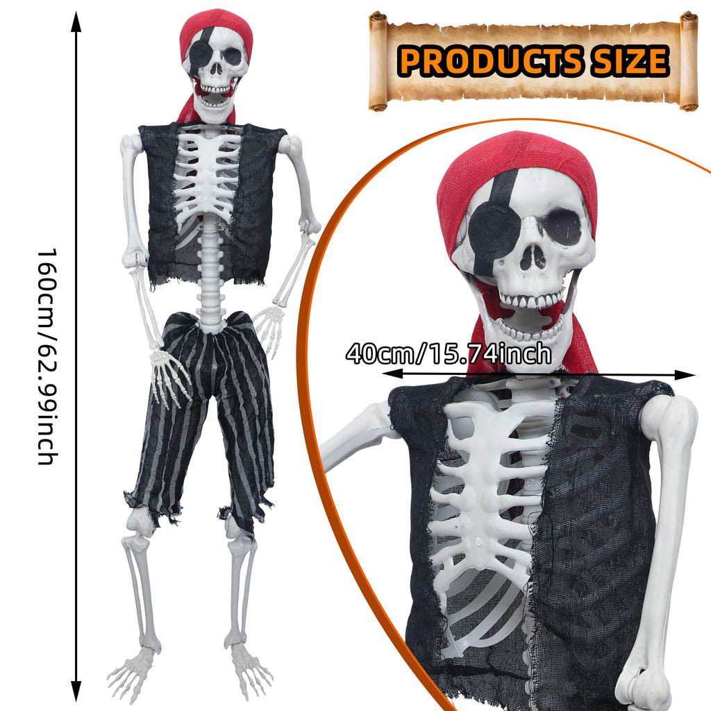 5.4ft Posable Life Size Skeleton with Movable Joints U872350