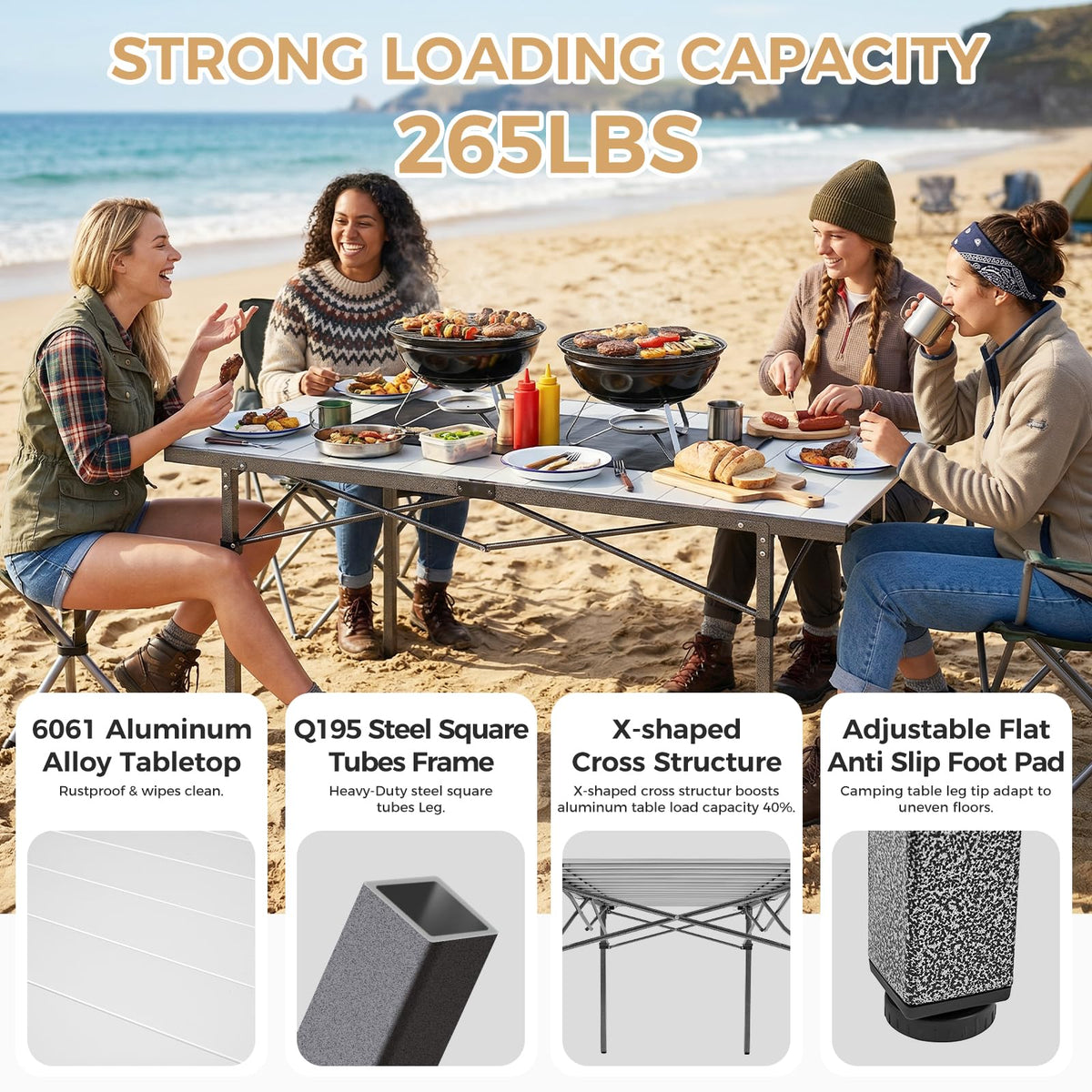 53.5" Heavy Duty Folding Camping Table D99181