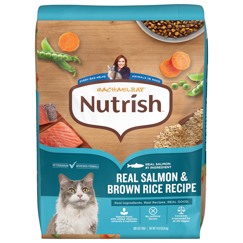 Salmon & Brown Rice Recipe Dry Cat Food 14 lb. Bag G6884