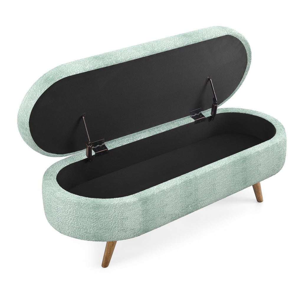 Oval Storage Bench with Rubber Wood Legs X165
