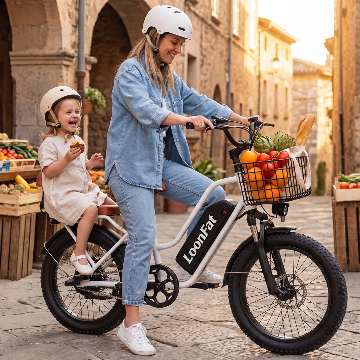 1000W 48V 13Ah Electric Bicycle with Rear Seat and Front Basket T174