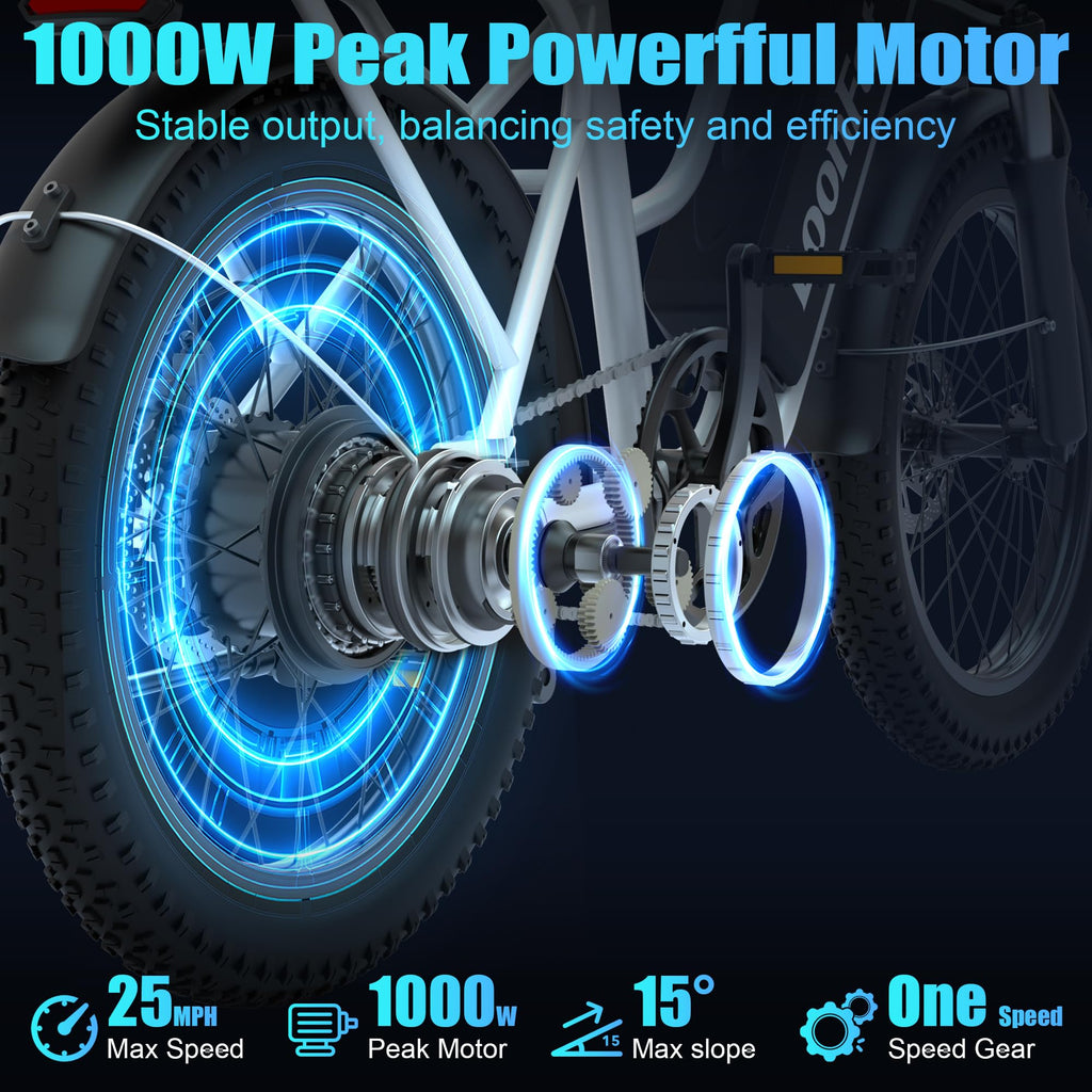 1000W 48V 13Ah Electric Bicycle with Rear Seat and Front Basket T174