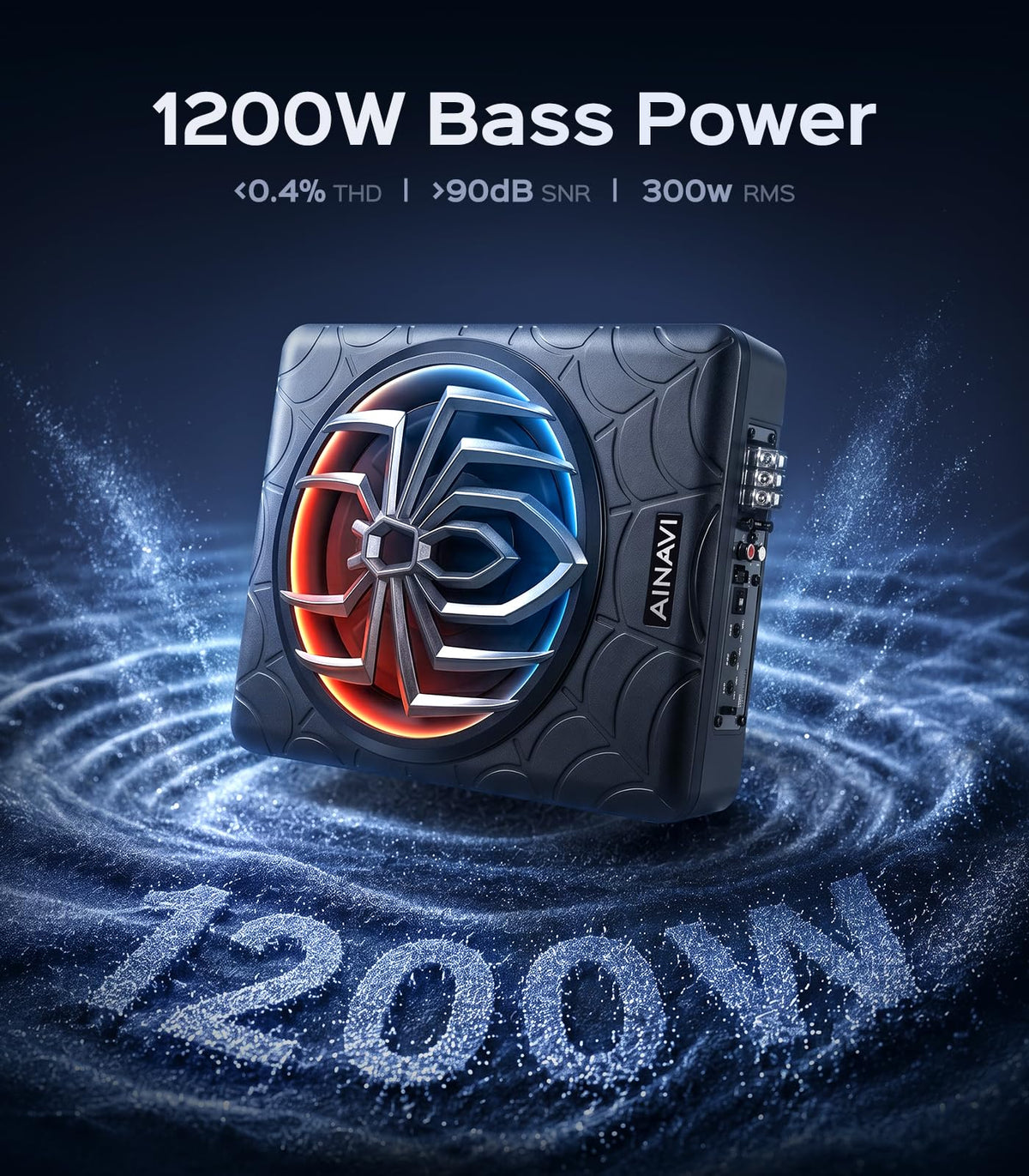 1200W 10" Powered Underseat Subwoofer with Amp M870