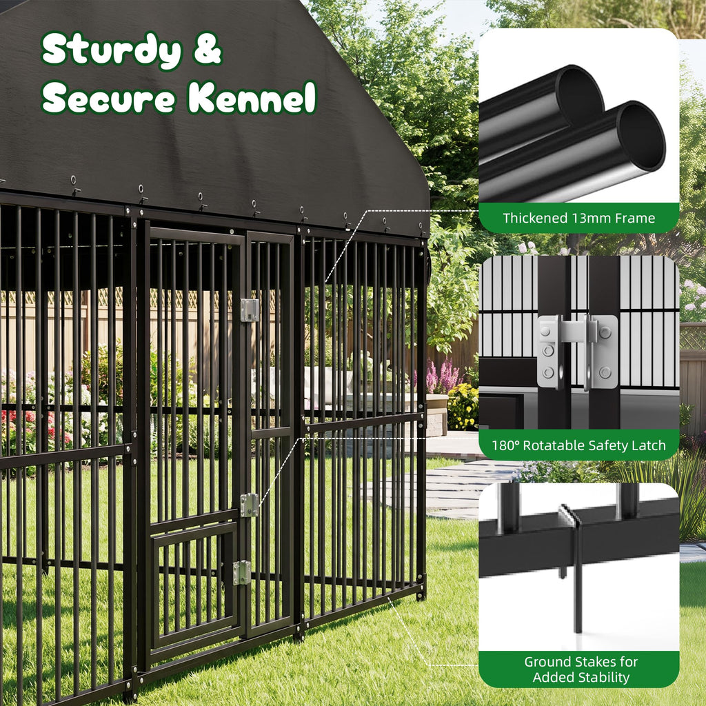 10x20 FT Heavy Duty Outdoor Dog Kennel with Roof E60457