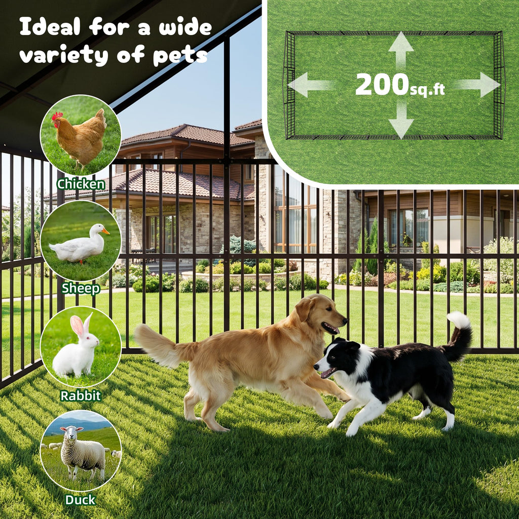 10x20 FT Heavy Duty Outdoor Dog Kennel with Roof E60457