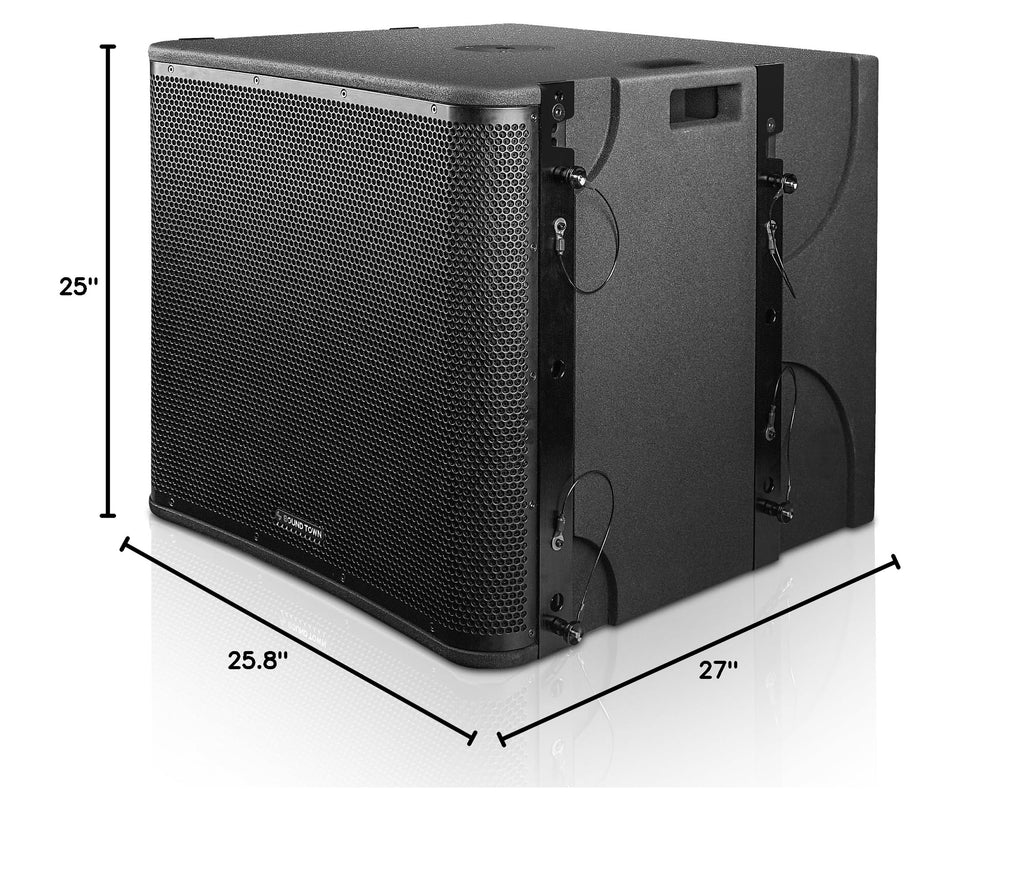 Black 18” 1600W Powered Line Array Subwoofer R566