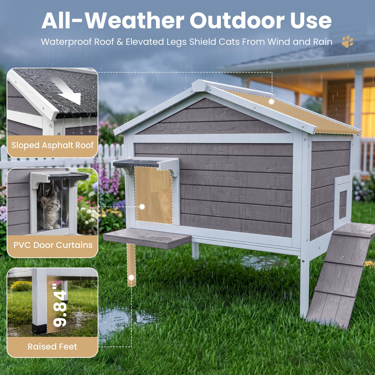Insulated Outdoor Cat House M549694