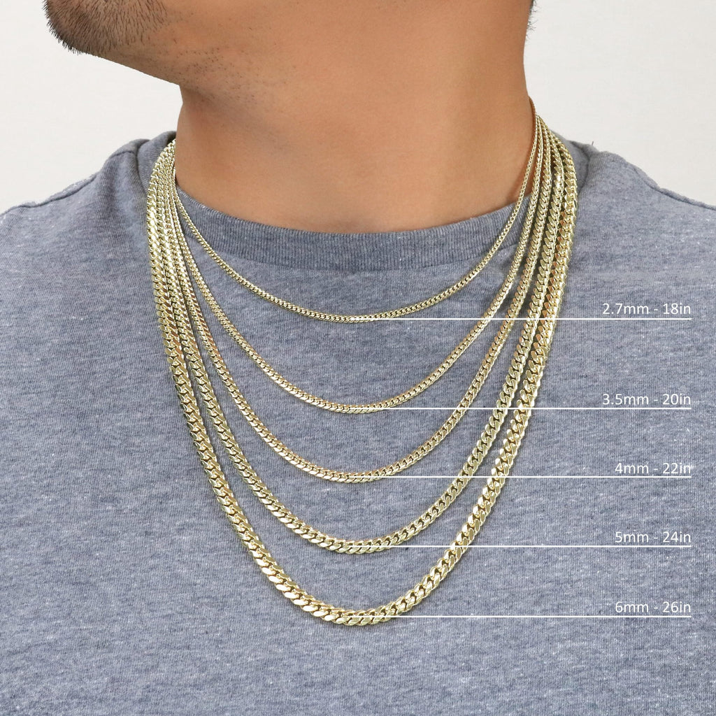 18K Yellow Gold Cuban Link Chain Necklace B50293