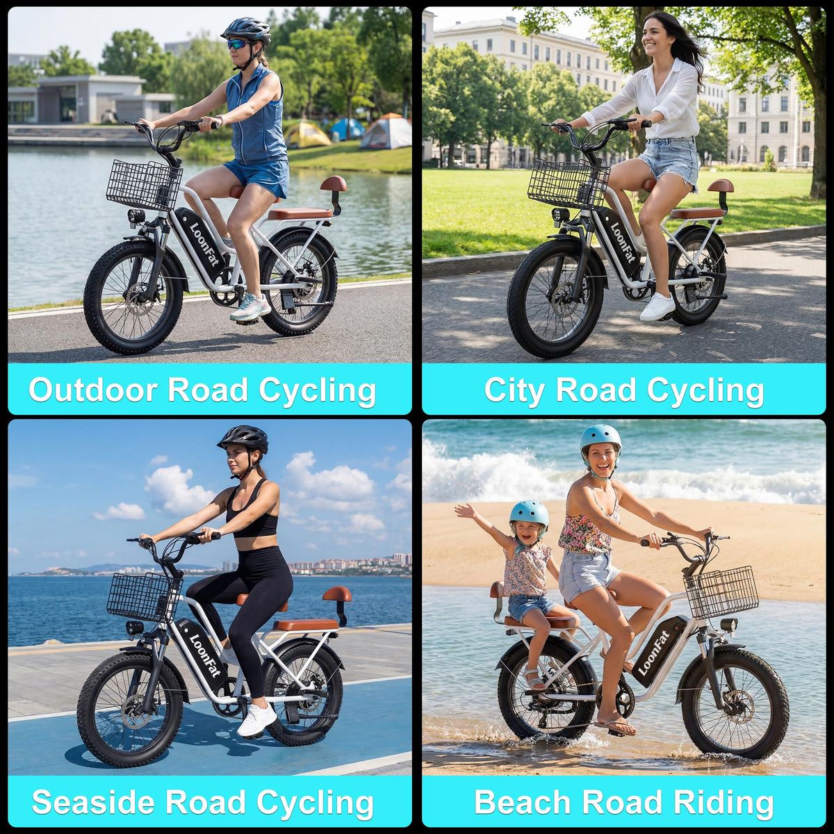 1000W 48V 13Ah Electric Bicycle with Rear Seat and Front Basket T174