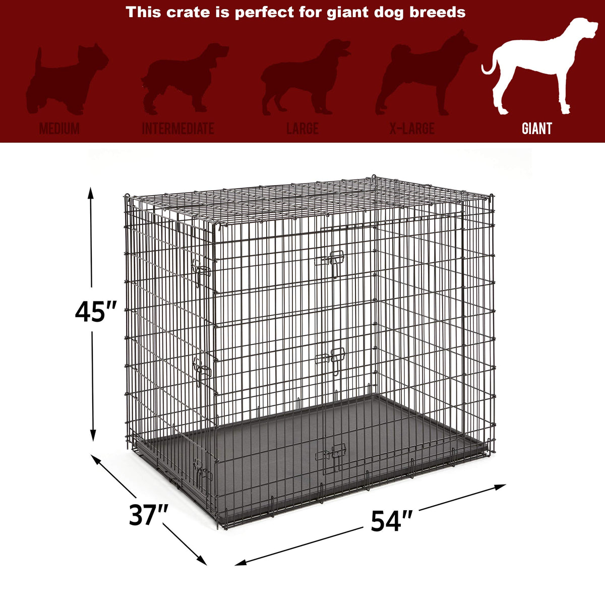 54-Inch Double Door Crate B7726
