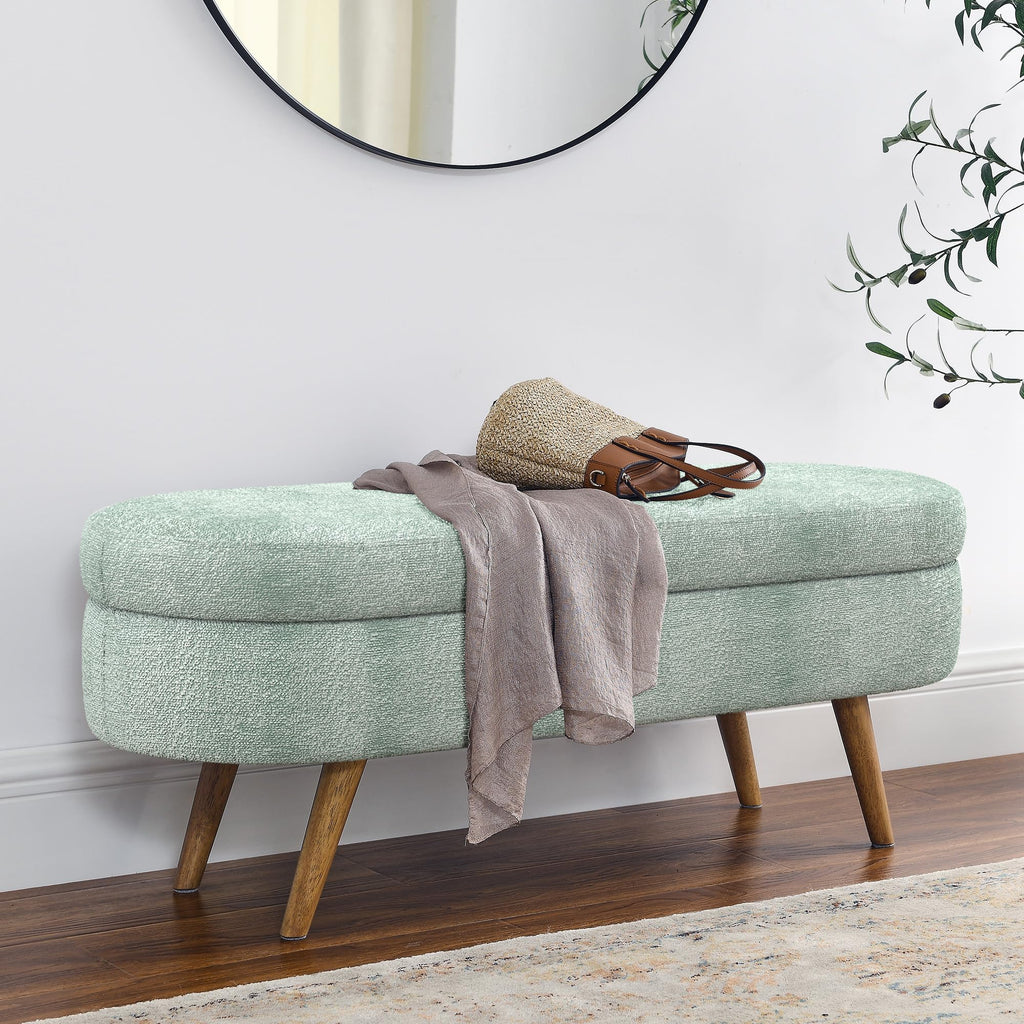 Oval Storage Bench with Rubber Wood Legs X165