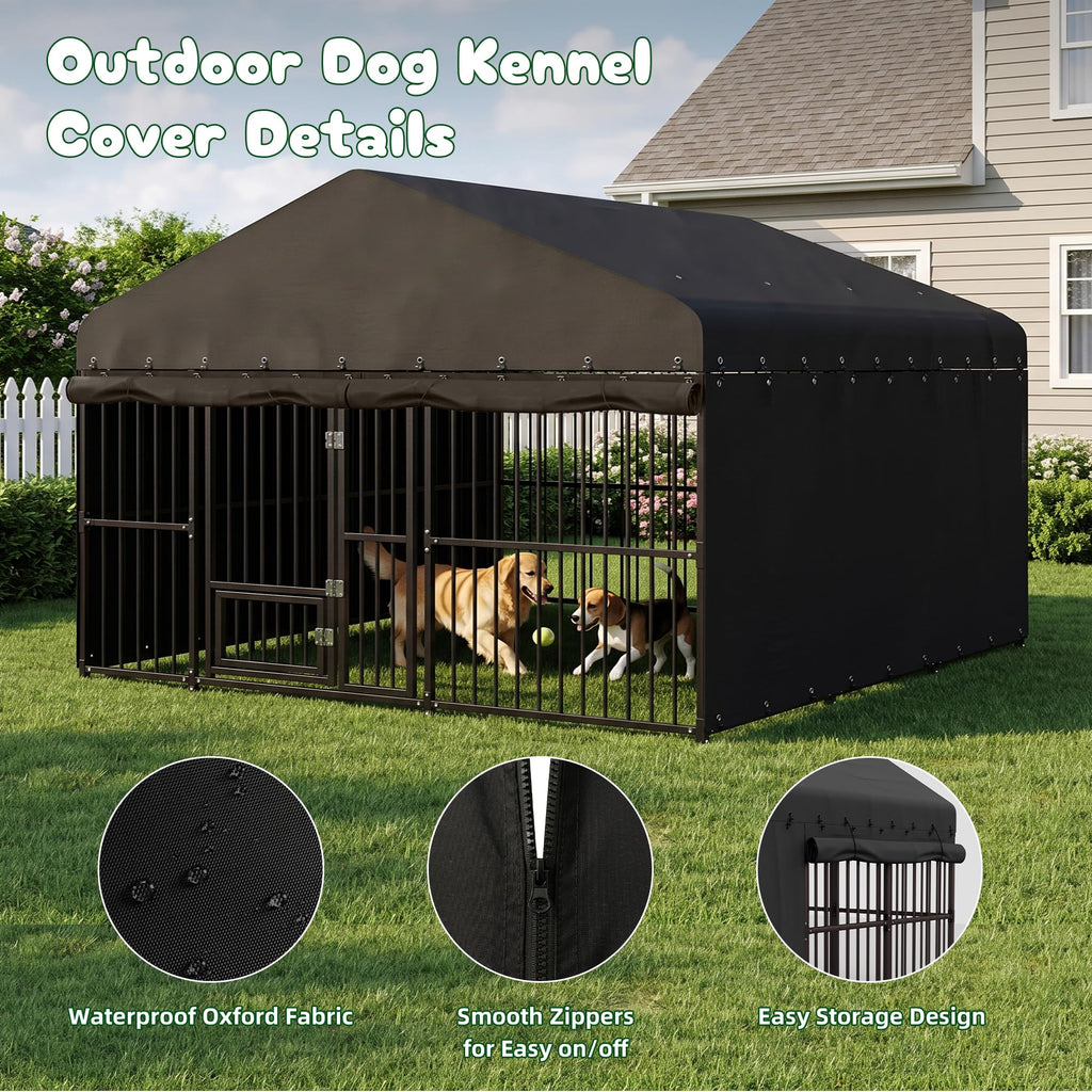 10x20 FT Heavy Duty Outdoor Dog Kennel with Roof E60457