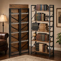 5-Tier Rustic Brown Folding Bookshelf U1134
