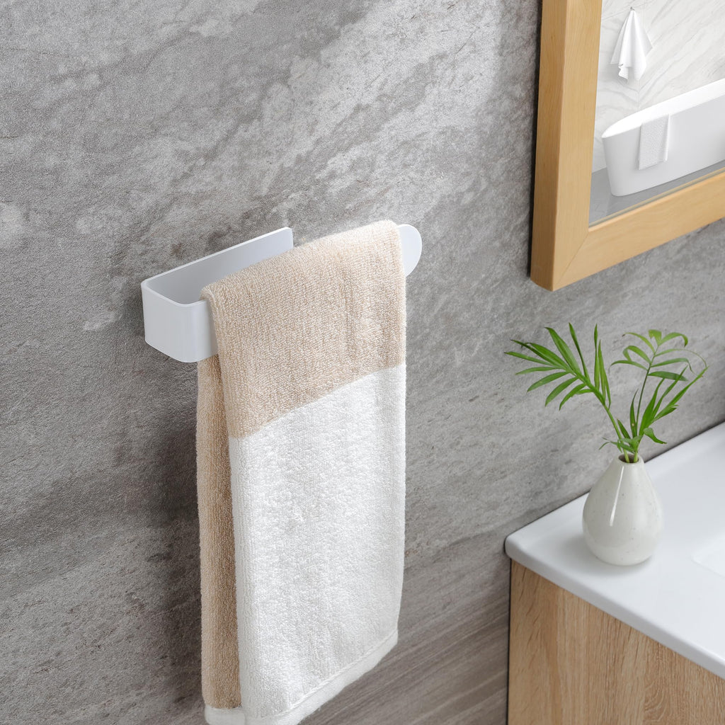 White Adhesive Towel Rack O73087