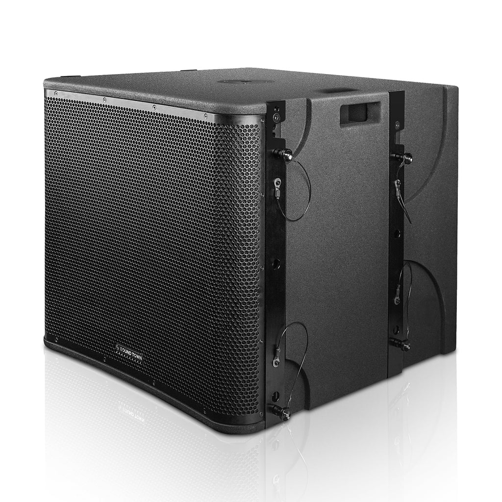 Black 18” 1600W Powered Line Array Subwoofer R566
