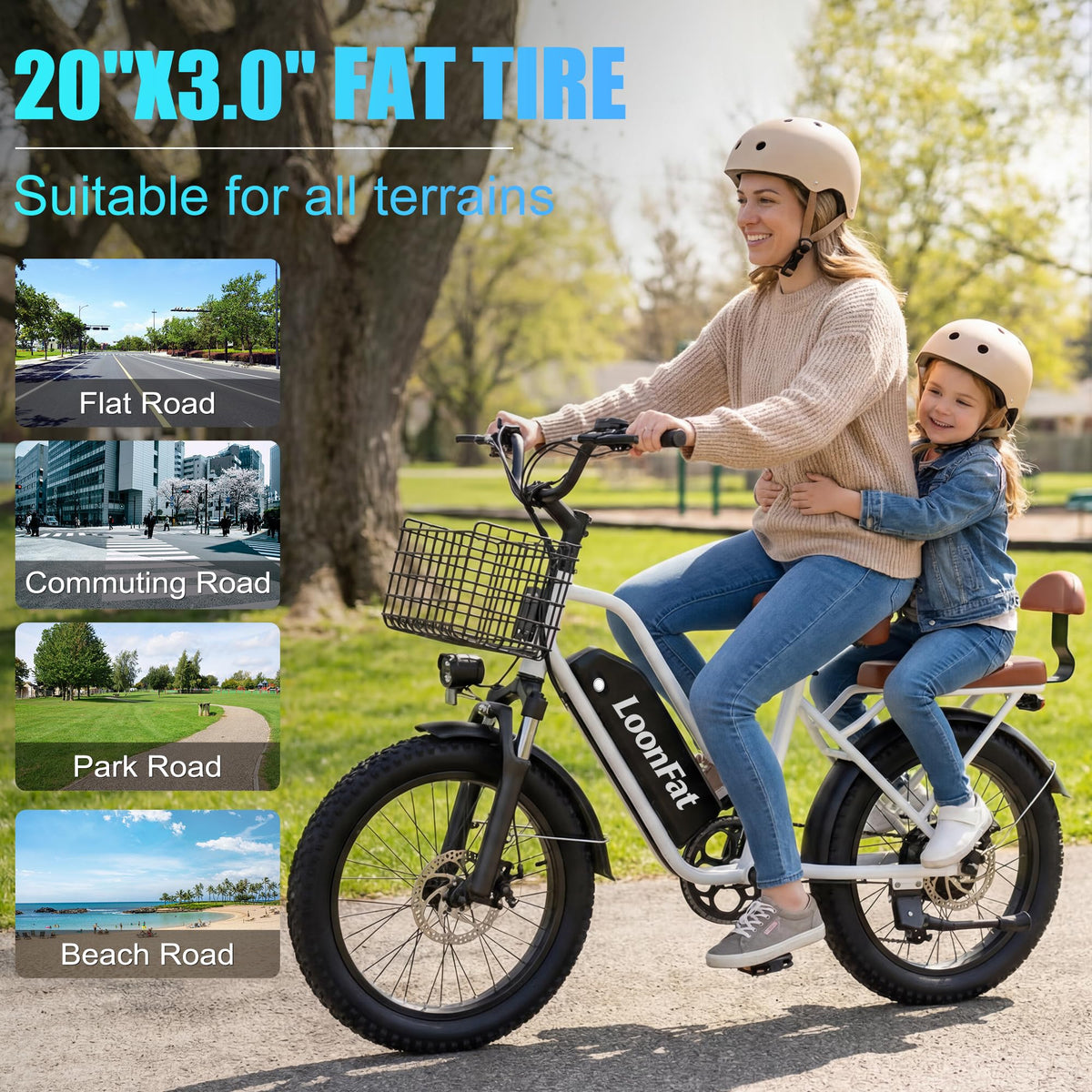 1000W 48V 13Ah Electric Bicycle with Rear Seat and Front Basket T174