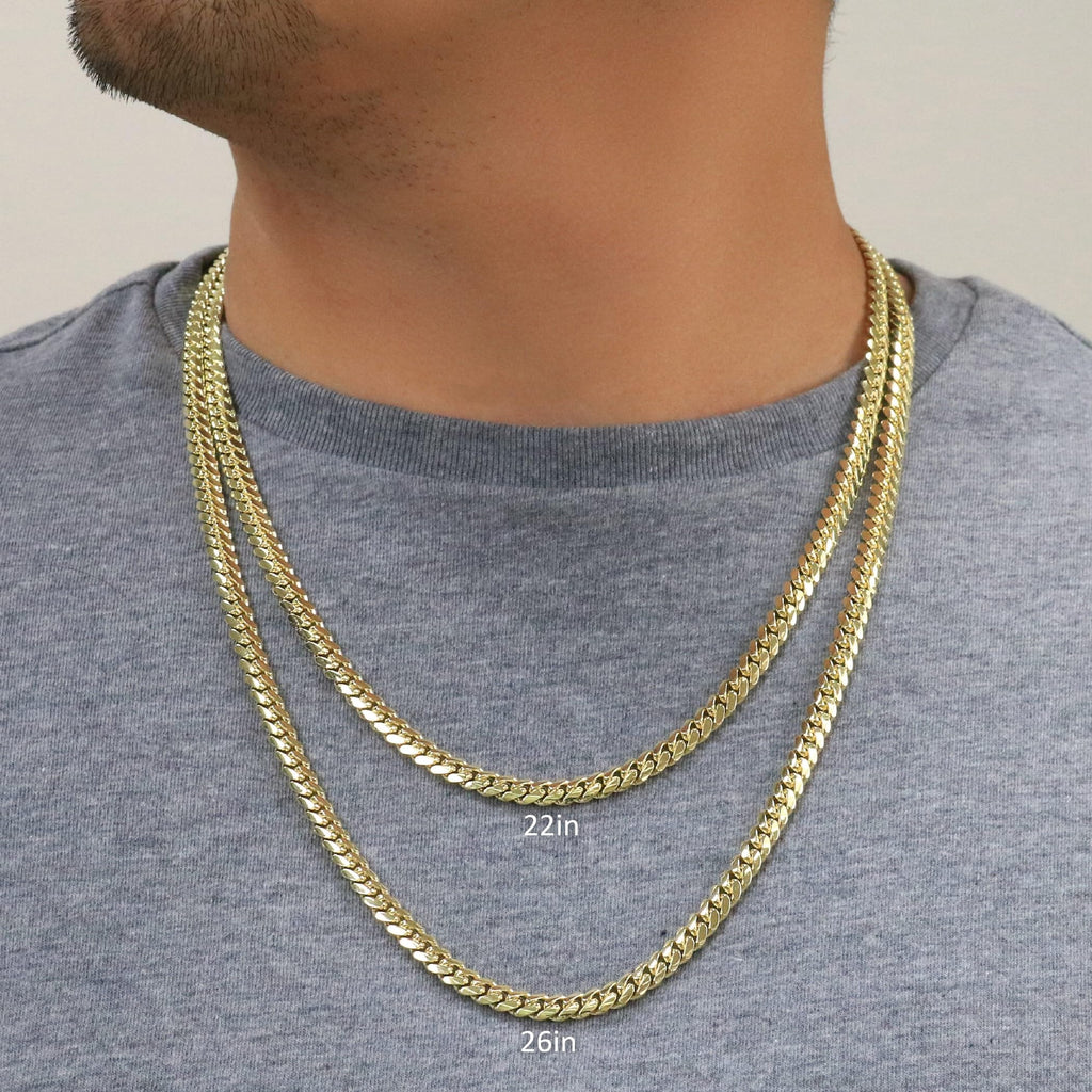 18K Yellow Gold Cuban Link Chain Necklace B50293