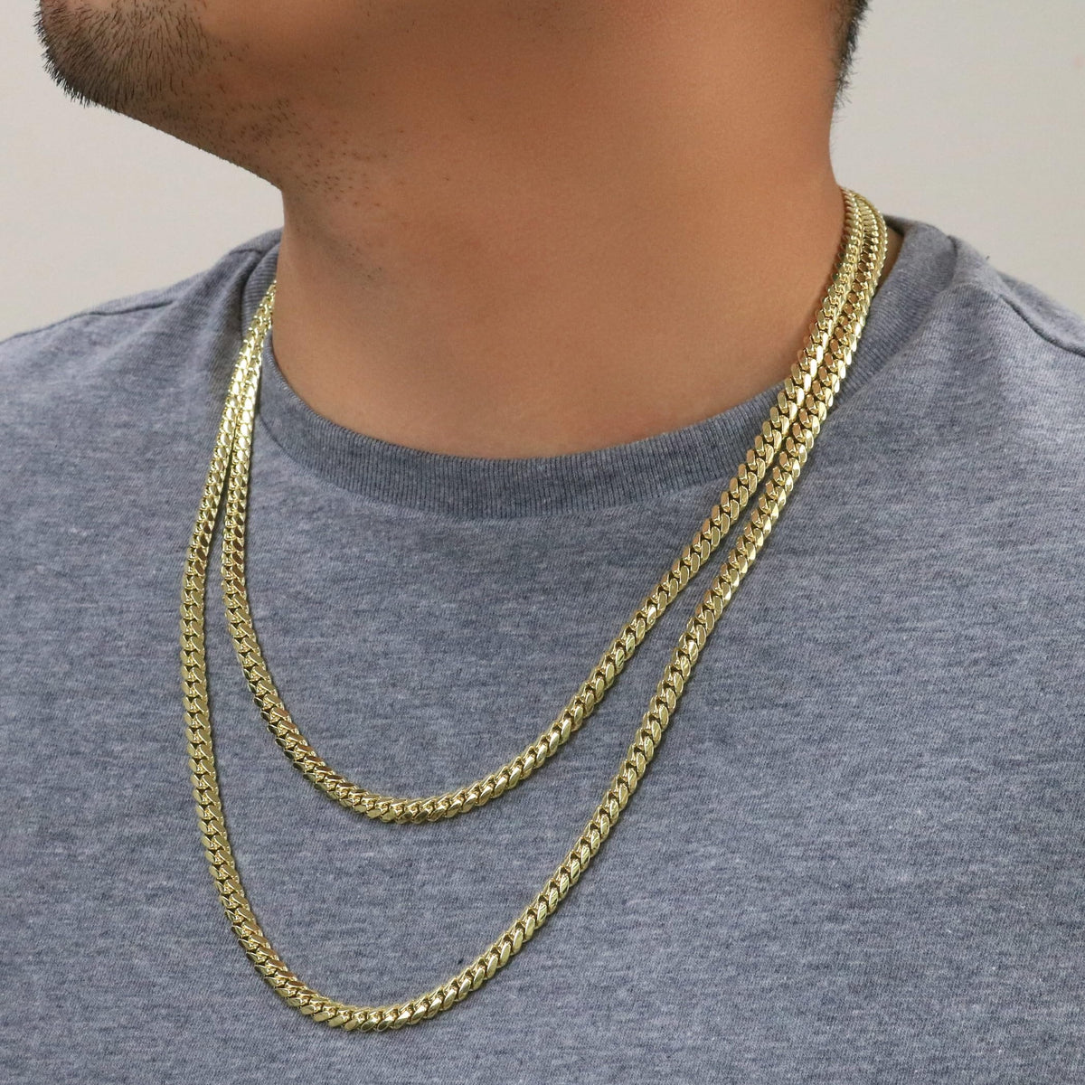 18K Yellow Gold Cuban Link Chain Necklace B50293